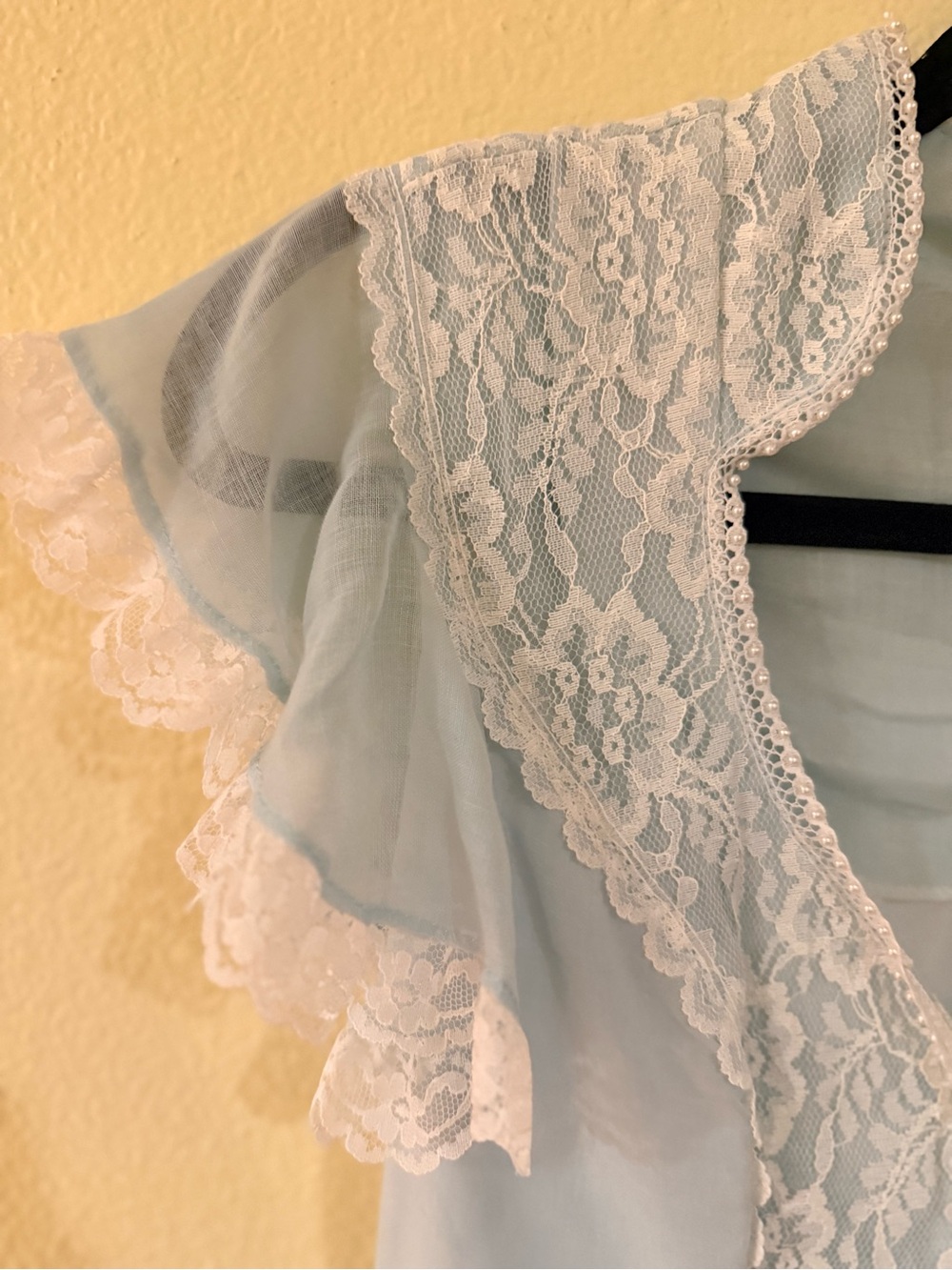 Gunne Sax Light Blue Maxi Dress with Lace Pearl Trim cottagecore prairi no size - Picture 6 of 11